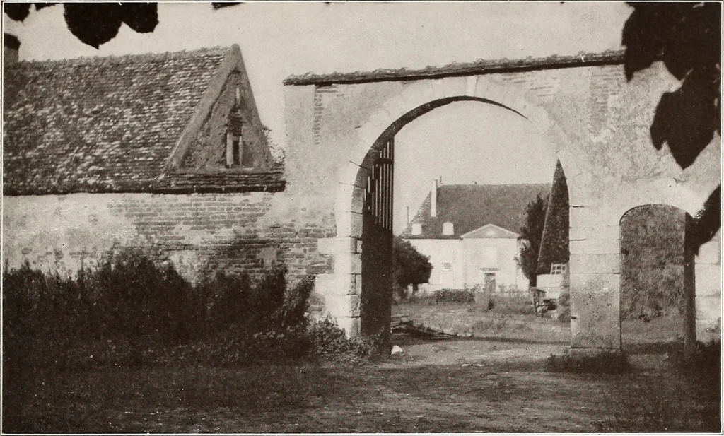 An illustration from Small French buildings; the architecture of town and country, comprising cottages, farmhouses, minor chateaux or manors with their farm groups, small town dwellings, and a few churches, 1921, leaf 250