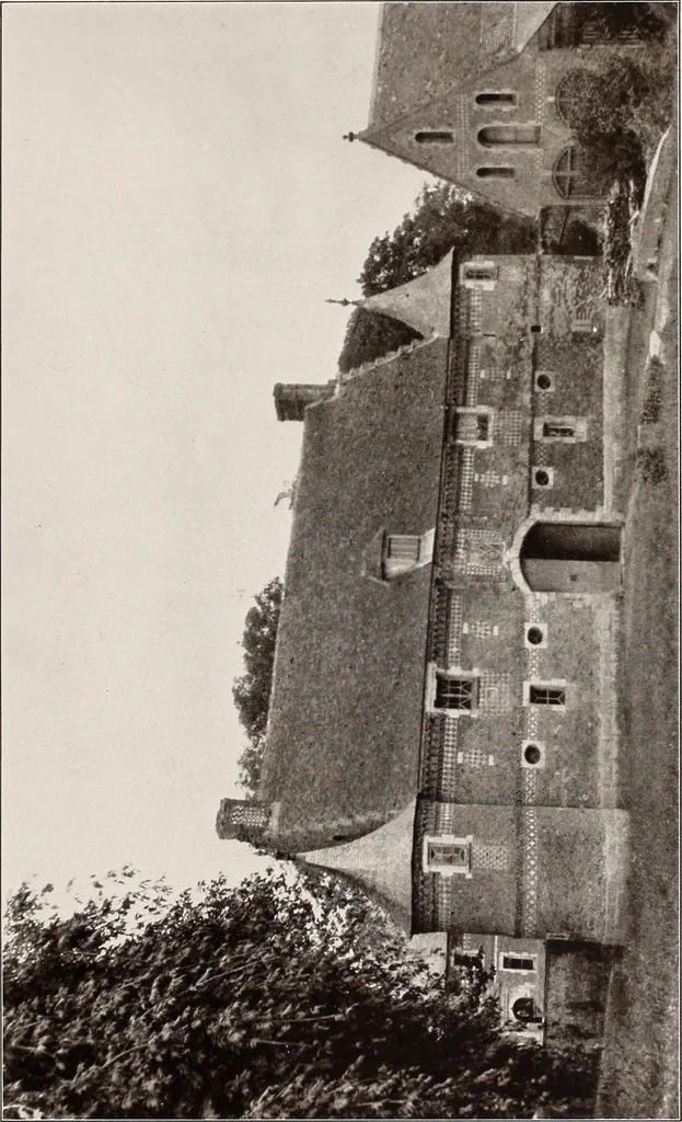 An illustration from Small French buildings; the architecture of town and country, comprising cottages, farmhouses, minor chateaux or manors with their farm groups, small town dwellings, and a few churches, 1921, leaf 252