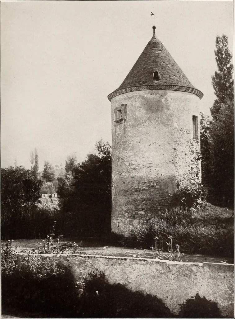 An illustration from Small French buildings; the architecture of town and country, comprising cottages, farmhouses, minor chateaux or manors with their farm groups, small town dwellings, and a few churches, 1921, leaf 262