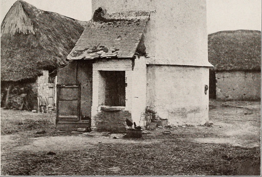 An illustration from Small French buildings; the architecture of town and country, comprising cottages, farmhouses, minor chateaux or manors with their farm groups, small town dwellings, and a few churches, 1921, leaf 264