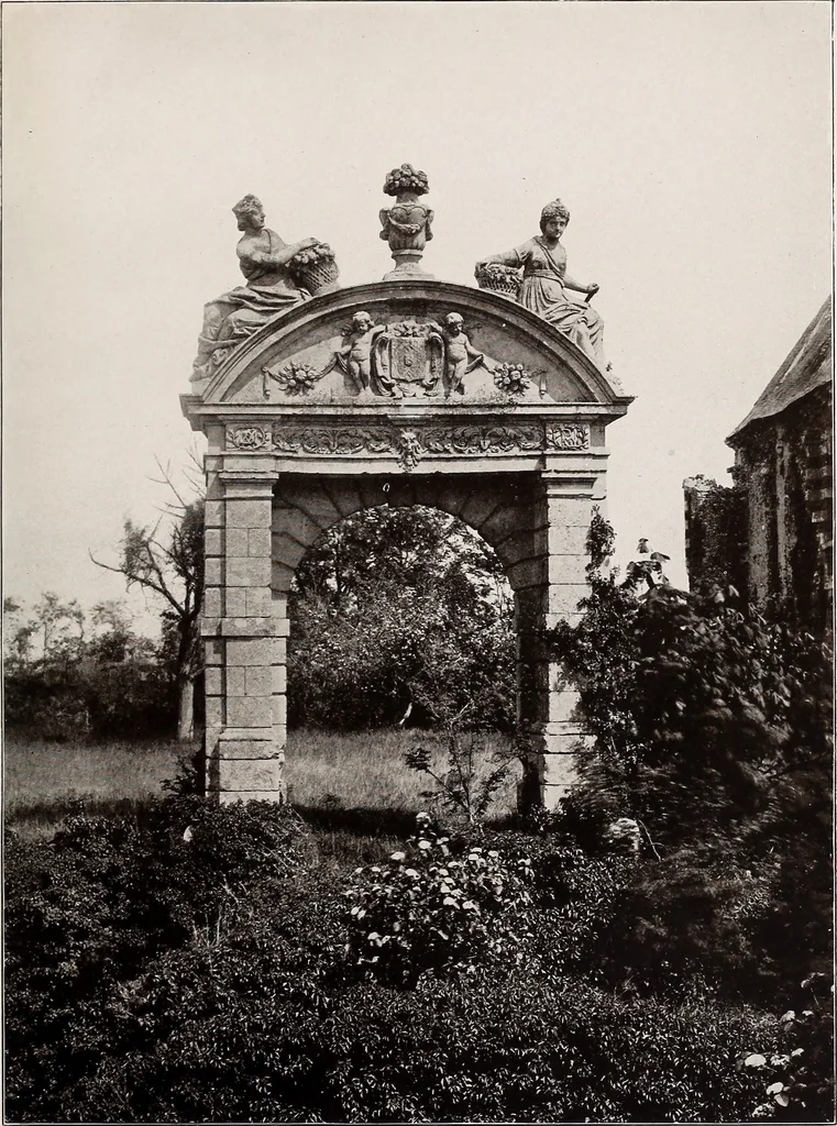 An illustration from Small French buildings; the architecture of town and country, comprising cottages, farmhouses, minor chateaux or manors with their farm groups, small town dwellings, and a few churches, 1921, leaf 272