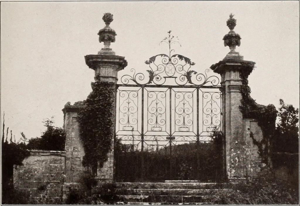 An illustration from Small French buildings; the architecture of town and country, comprising cottages, farmhouses, minor chateaux or manors with their farm groups, small town dwellings, and a few churches, 1921, leaf 274