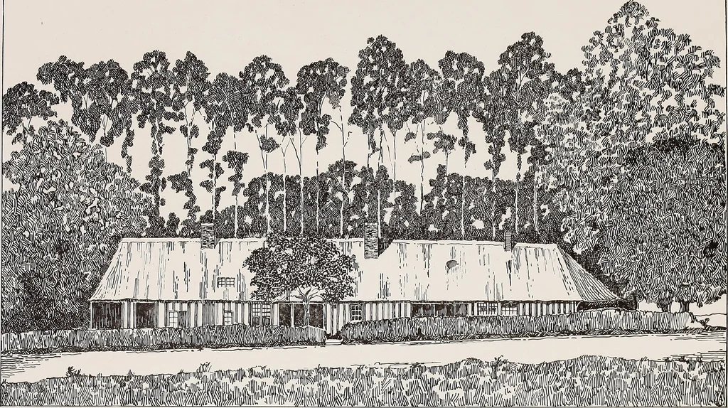 An illustration from Small French buildings; the architecture of town and country, comprising cottages, farmhouses, minor chateaux or manors with their farm groups, small town dwellings, and a few churches, 1921, leaf 40