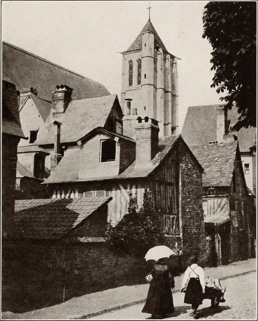 An illustration from Small French buildings; the architecture of town and country, comprising cottages, farmhouses, minor chateaux or manors with their farm groups, small town dwellings, and a few churches, 1921, leaf 88