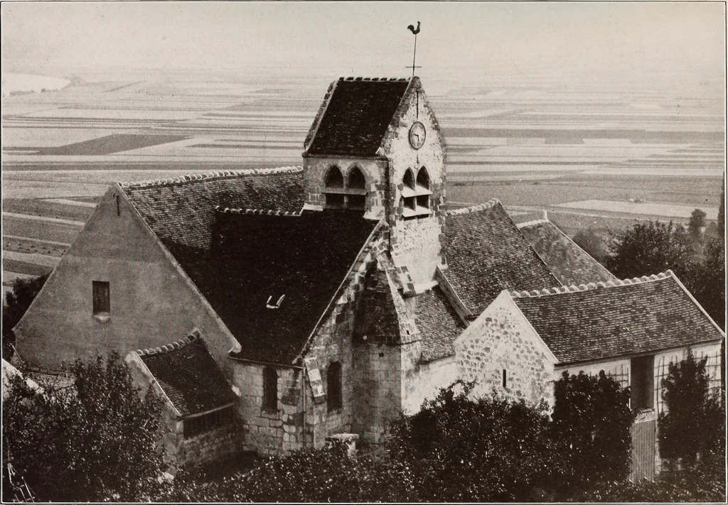 An illustration from Small French buildings; the architecture of town and country, comprising cottages, farmhouses, minor chateaux or manors with their farm groups, small town dwellings, and a few churches, 1921, leaf 90