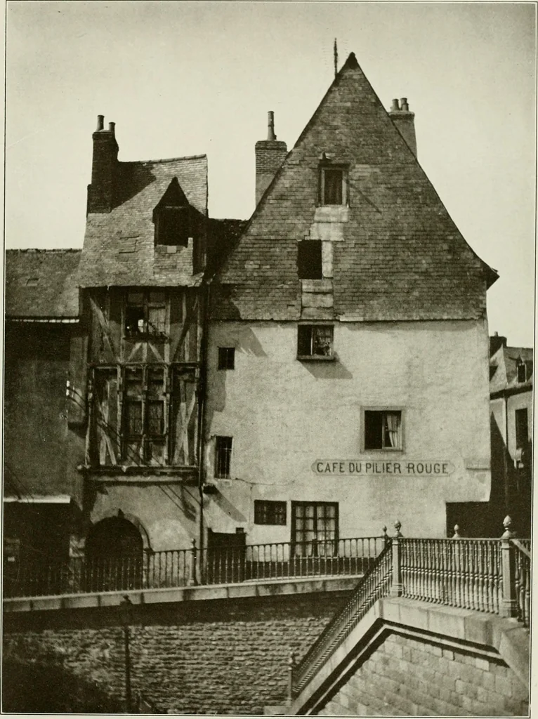 An illustration from Small French buildings; the architecture of town and country, comprising cottages, farmhouses, minor chateaux or manors with their farm groups, small town dwellings, and a few churches, 1921, leaf 104