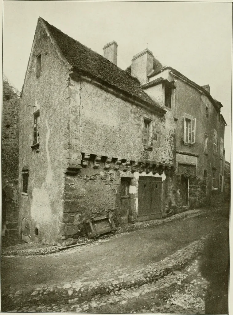 An illustration from Small French buildings; the architecture of town and country, comprising cottages, farmhouses, minor chateaux or manors with their farm groups, small town dwellings, and a few churches, 1921, leaf 116