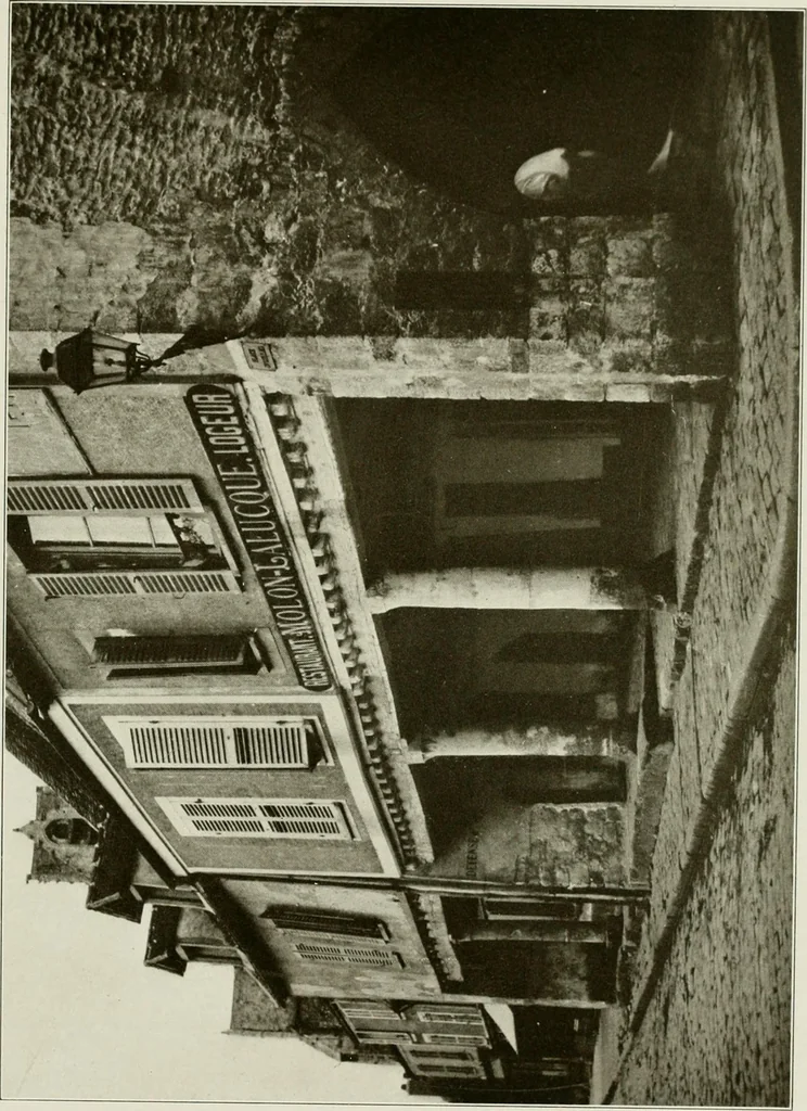 An illustration from Small French buildings; the architecture of town and country, comprising cottages, farmhouses, minor chateaux or manors with their farm groups, small town dwellings, and a few churches, 1921, leaf 118