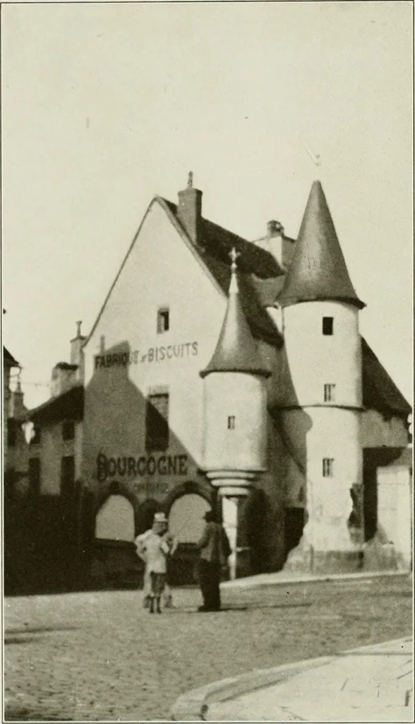 An illustration from Small French buildings; the architecture of town and country, comprising cottages, farmhouses, minor chateaux or manors with their farm groups, small town dwellings, and a few churches, 1921, leaf 124