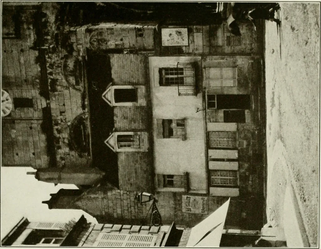 An illustration from Small French buildings; the architecture of town and country, comprising cottages, farmhouses, minor chateaux or manors with their farm groups, small town dwellings, and a few churches, 1921, leaf 126