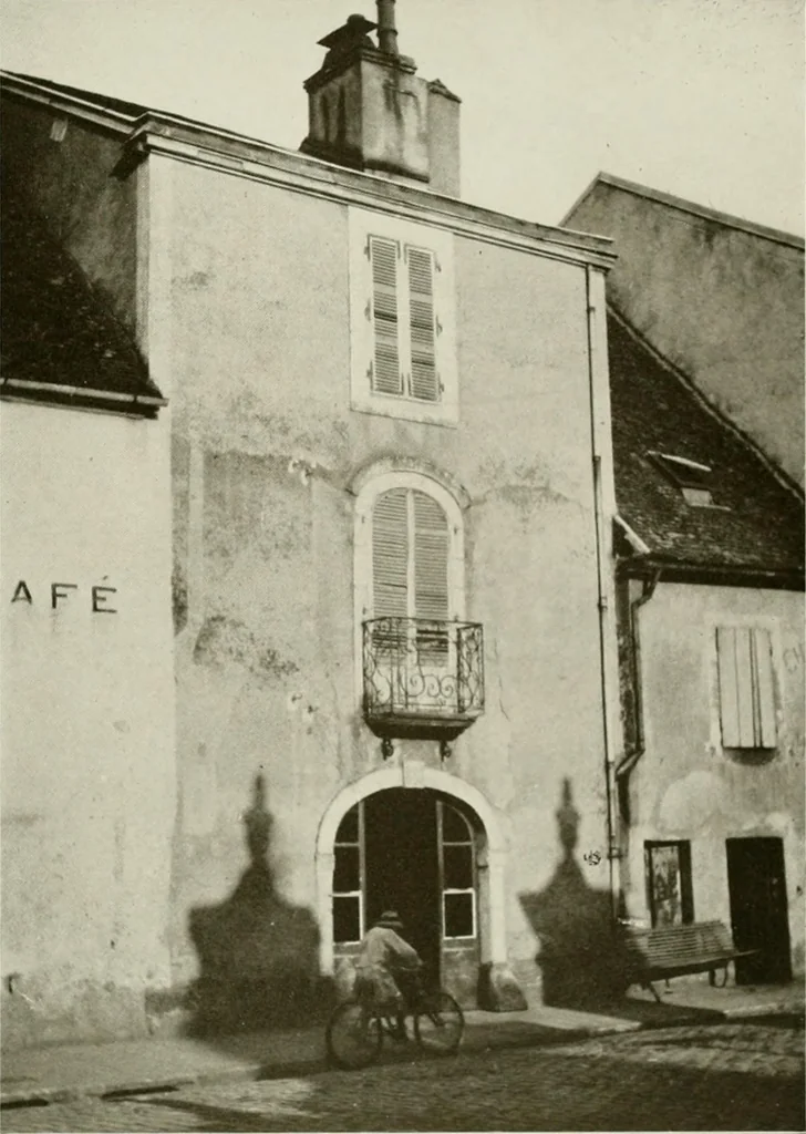 An illustration from Small French buildings; the architecture of town and country, comprising cottages, farmhouses, minor chateaux or manors with their farm groups, small town dwellings, and a few churches, 1921, leaf 128