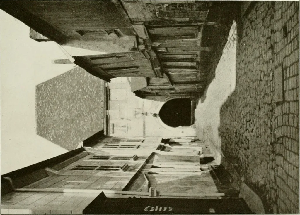 An illustration from Small French buildings; the architecture of town and country, comprising cottages, farmhouses, minor chateaux or manors with their farm groups, small town dwellings, and a few churches, 1921, leaf 128