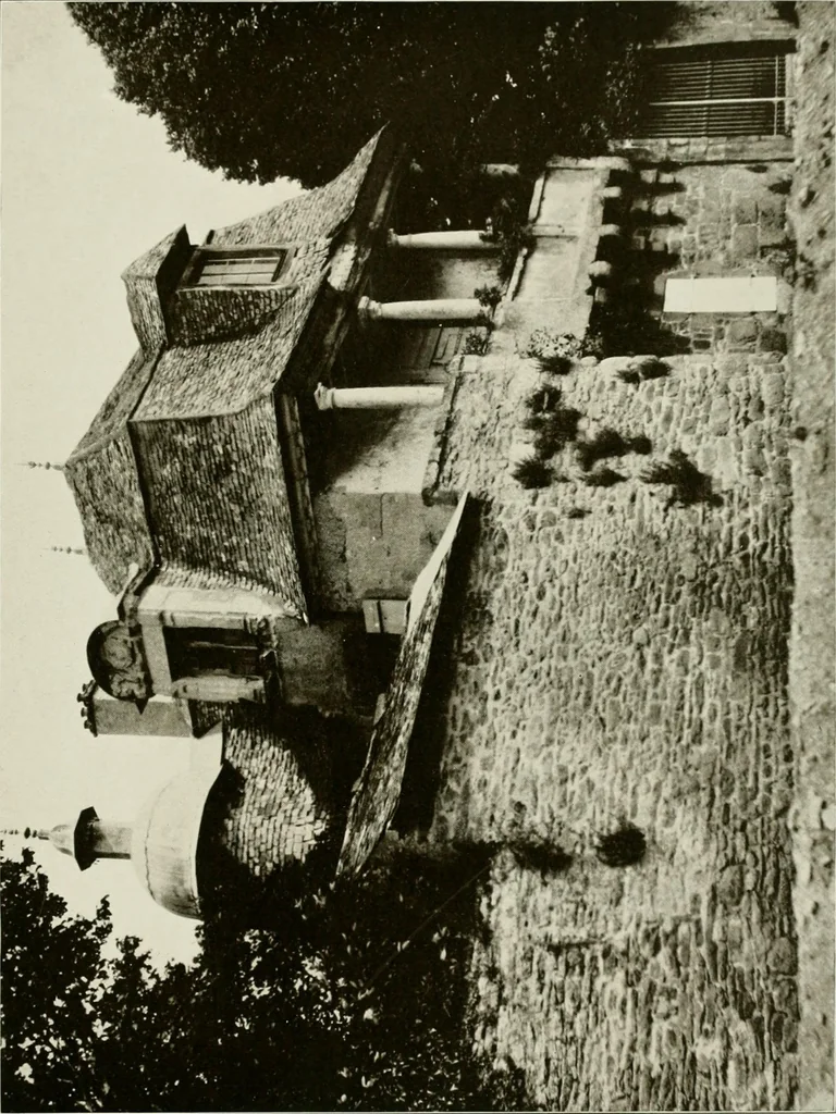 An illustration from Small French buildings; the architecture of town and country, comprising cottages, farmhouses, minor chateaux or manors with their farm groups, small town dwellings, and a few churches, 1921, leaf 142