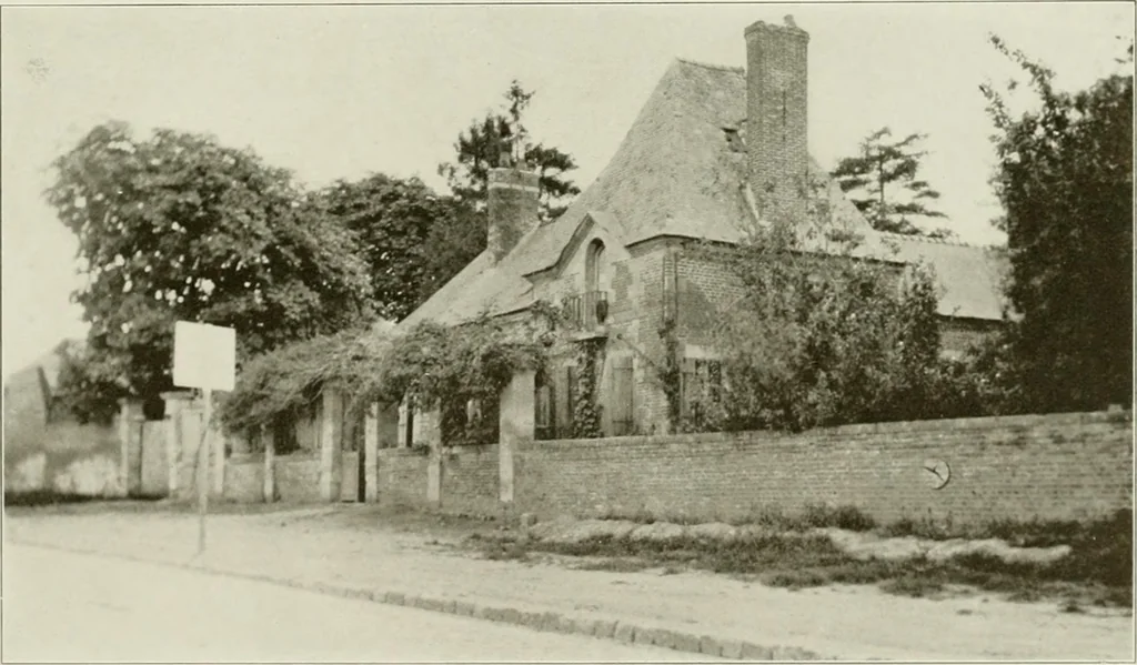 An illustration from Small French buildings; the architecture of town and country, comprising cottages, farmhouses, minor chateaux or manors with their farm groups, small town dwellings, and a few churches, 1921, leaf 148
