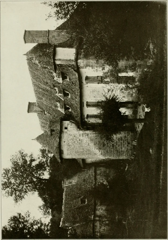 An illustration from Small French buildings; the architecture of town and country, comprising cottages, farmhouses, minor chateaux or manors with their farm groups, small town dwellings, and a few churches, 1921, leaf 150