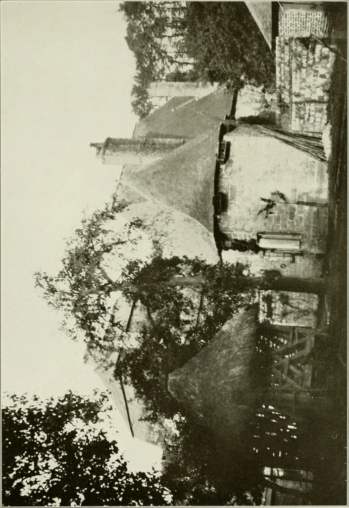 An illustration from Small French buildings; the architecture of town and country, comprising cottages, farmhouses, minor chateaux or manors with their farm groups, small town dwellings, and a few churches, 1921, leaf 156