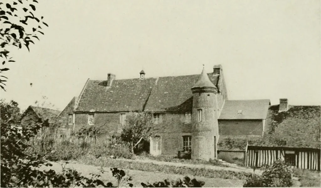 An illustration from Small French buildings; the architecture of town and country, comprising cottages, farmhouses, minor chateaux or manors with their farm groups, small town dwellings, and a few churches, 1921, leaf 160