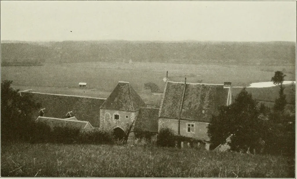 An illustration from Small French buildings; the architecture of town and country, comprising cottages, farmhouses, minor chateaux or manors with their farm groups, small town dwellings, and a few churches, 1921, leaf 170