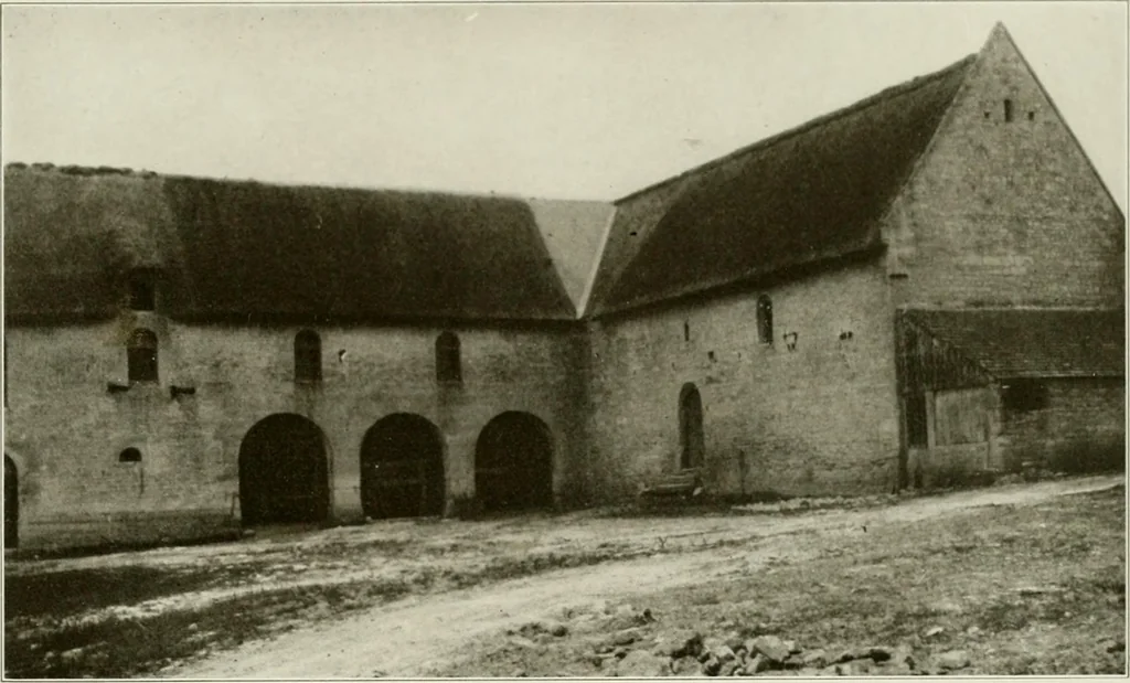 An illustration from Small French buildings; the architecture of town and country, comprising cottages, farmhouses, minor chateaux or manors with their farm groups, small town dwellings, and a few churches, 1921, leaf 184