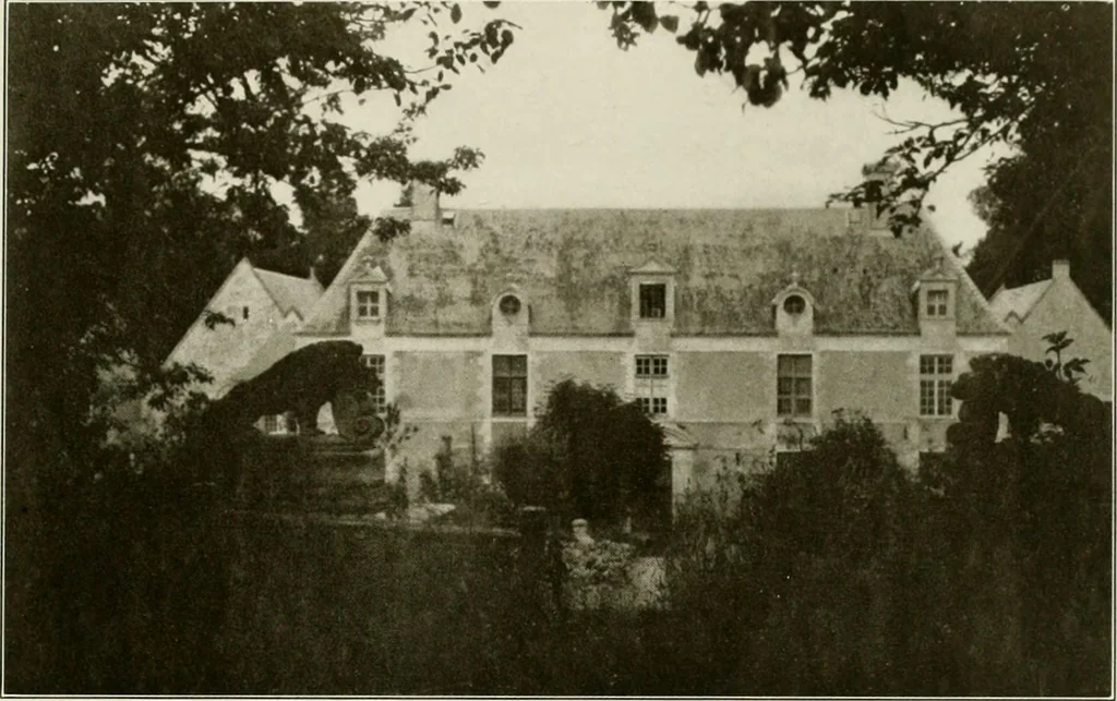 An illustration from Small French buildings; the architecture of town and country, comprising cottages, farmhouses, minor chateaux or manors with their farm groups, small town dwellings, and a few churches, 1921, leaf 198
