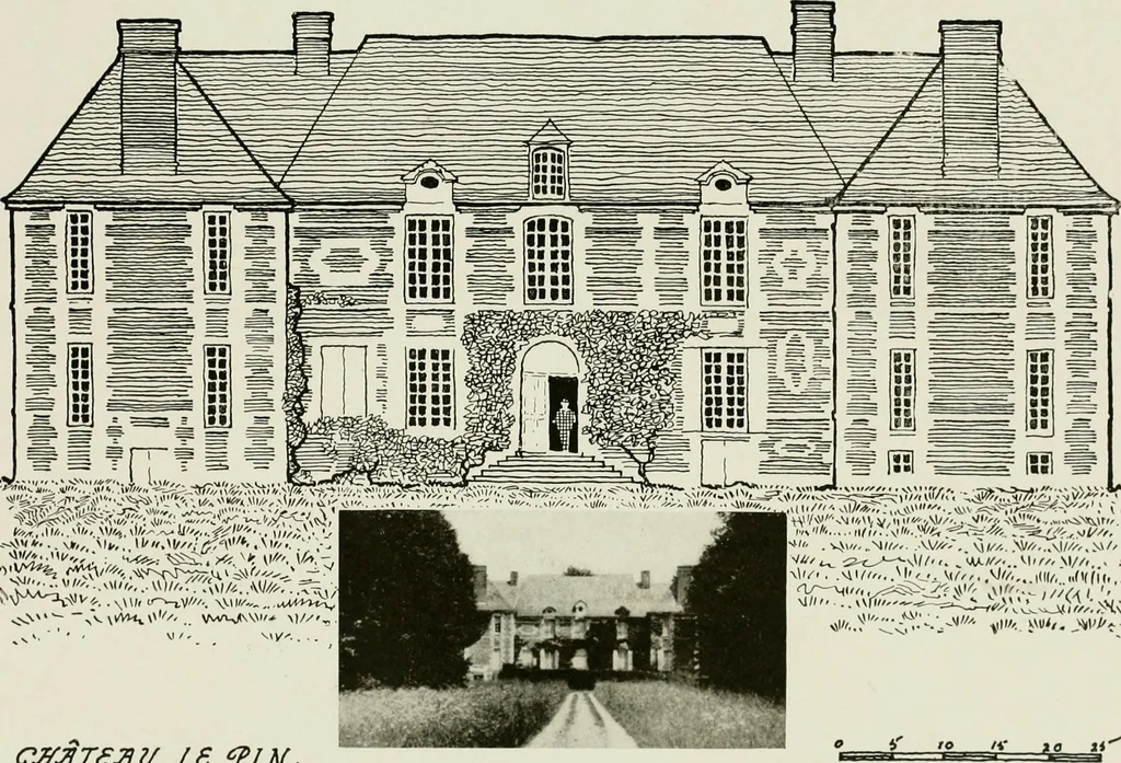 An illustration from Small French buildings; the architecture of town and country, comprising cottages, farmhouses, minor chateaux or manors with their farm groups, small town dwellings, and a few churches, 1921, leaf 200