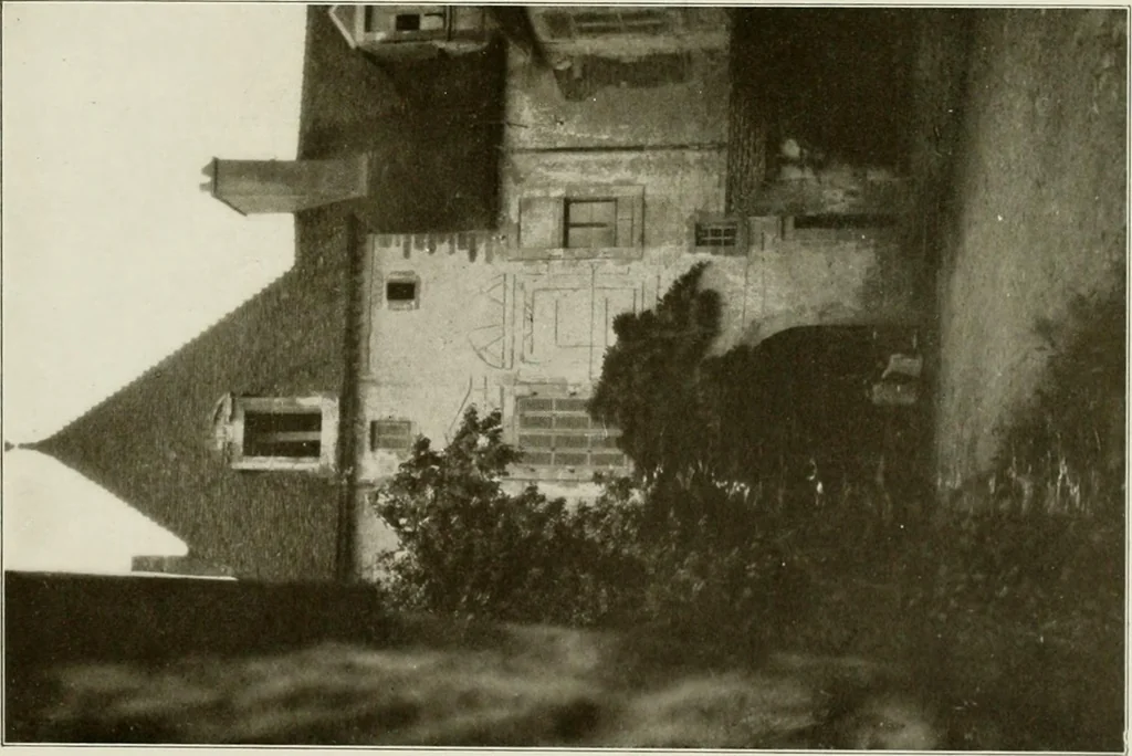 An illustration from Small French buildings; the architecture of town and country, comprising cottages, farmhouses, minor chateaux or manors with their farm groups, small town dwellings, and a few churches, 1921, leaf 210