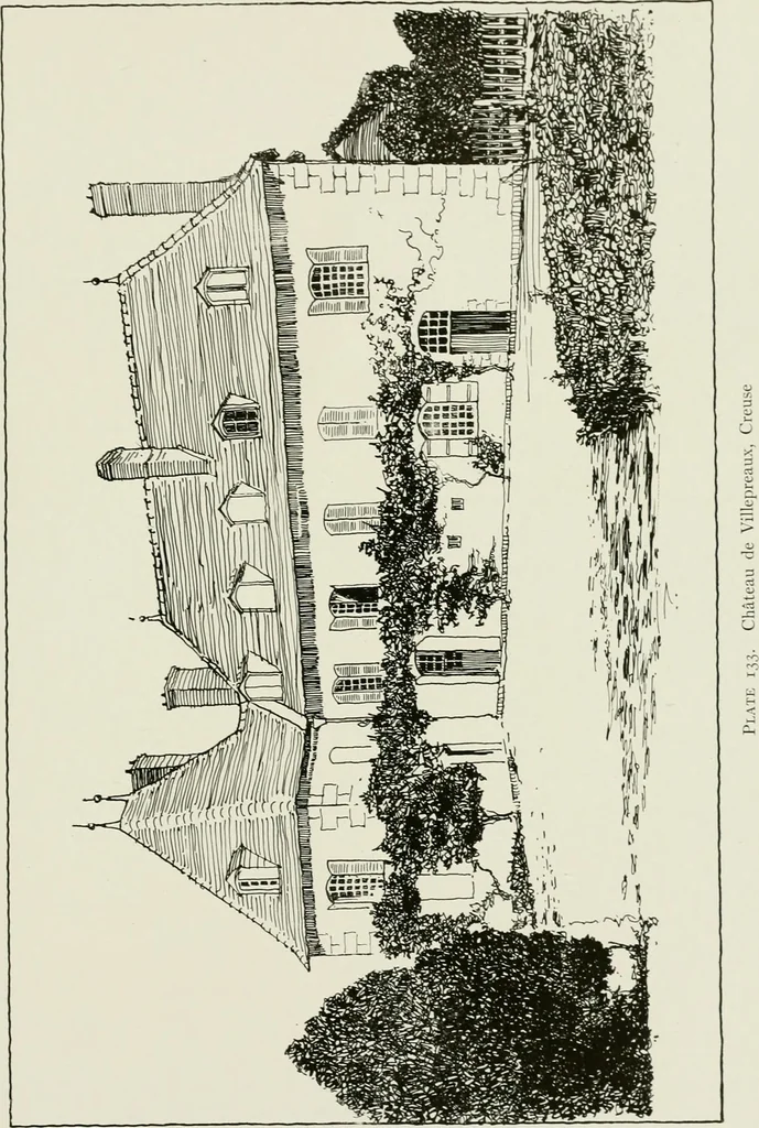 An illustration from Small French buildings; the architecture of town and country, comprising cottages, farmhouses, minor chateaux or manors with their farm groups, small town dwellings, and a few churches, 1921, leaf 218