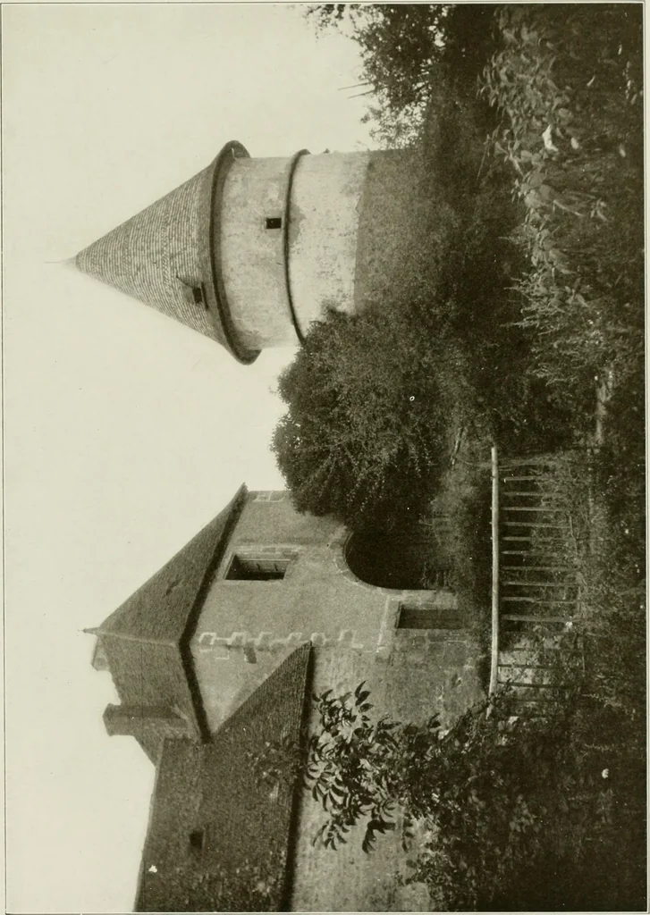 An illustration from Small French buildings; the architecture of town and country, comprising cottages, farmhouses, minor chateaux or manors with their farm groups, small town dwellings, and a few churches, 1921, leaf 220