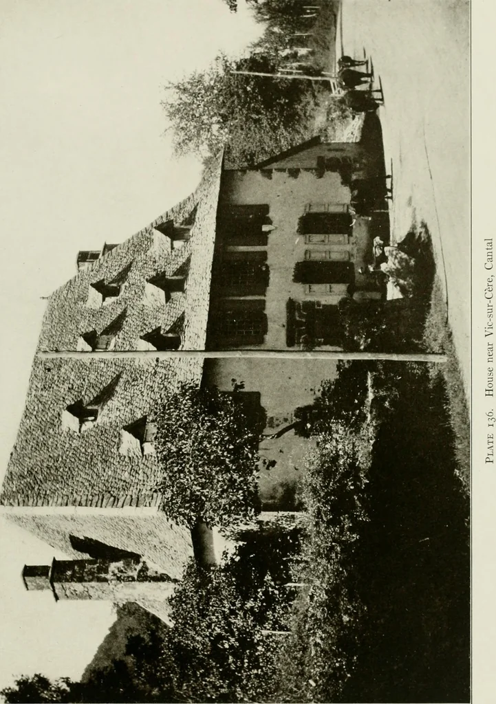 An illustration from Small French buildings; the architecture of town and country, comprising cottages, farmhouses, minor chateaux or manors with their farm groups, small town dwellings, and a few churches, 1921, leaf 224
