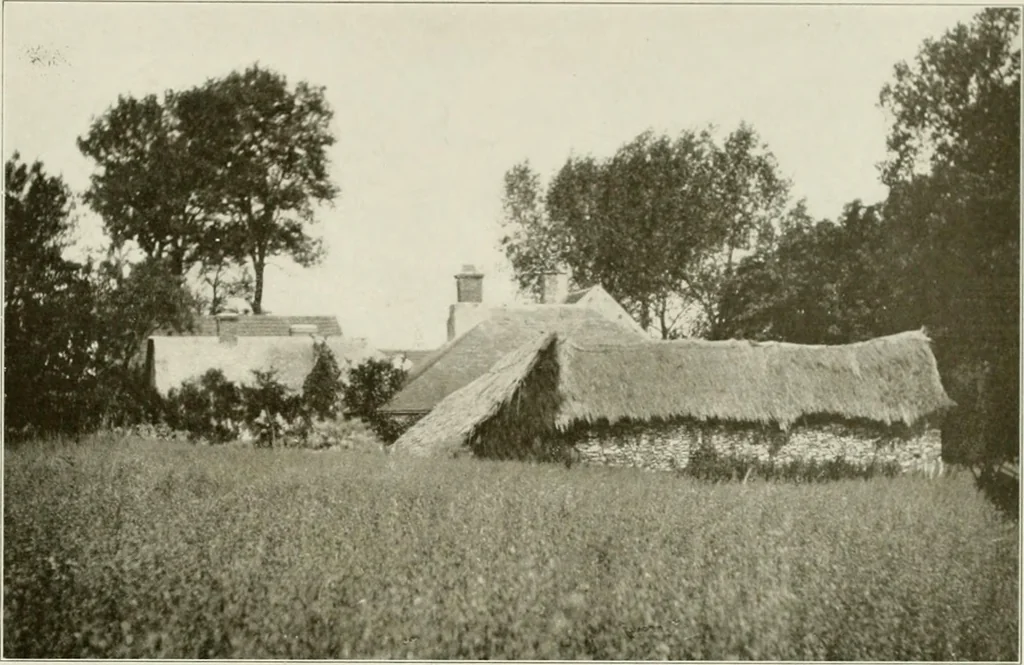 An illustration from Small French buildings; the architecture of town and country, comprising cottages, farmhouses, minor chateaux or manors with their farm groups, small town dwellings, and a few churches, 1921, leaf 230