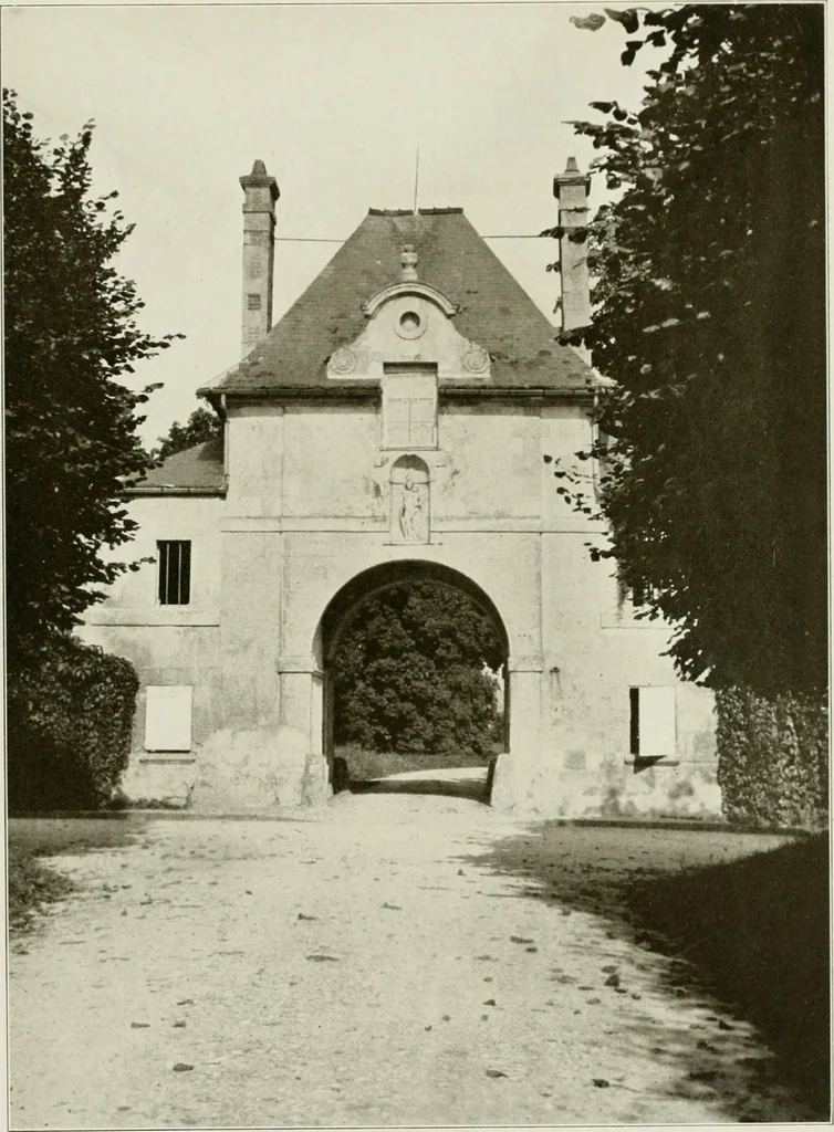 An illustration from Small French buildings; the architecture of town and country, comprising cottages, farmhouses, minor chateaux or manors with their farm groups, small town dwellings, and a few churches, 1921, leaf 240