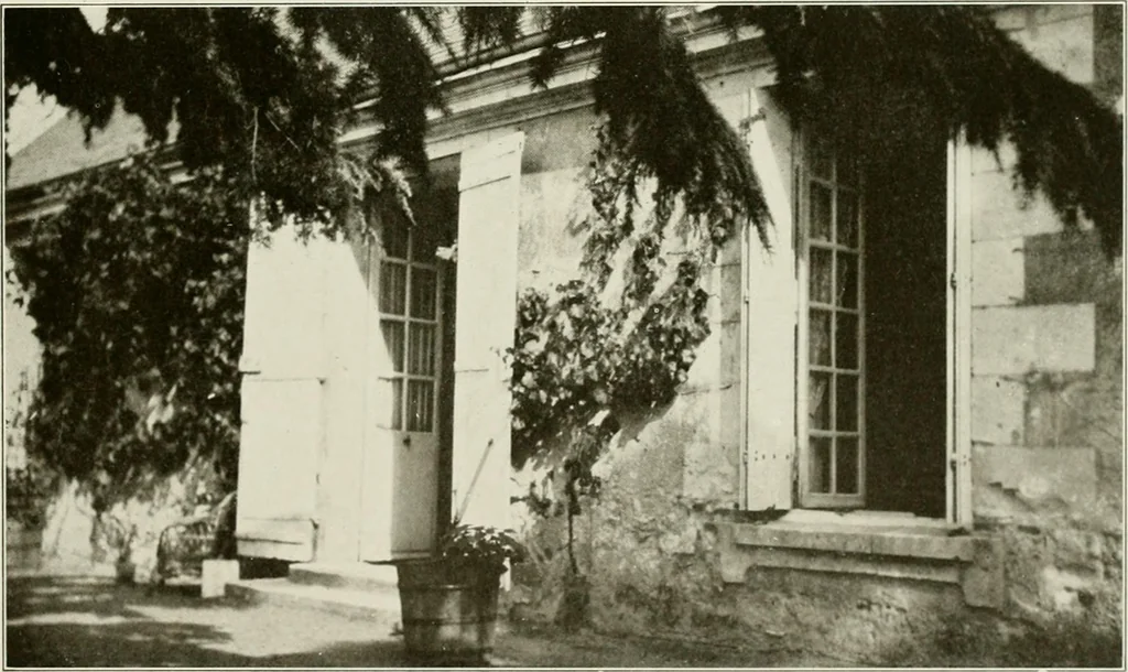 An illustration from Small French buildings; the architecture of town and country, comprising cottages, farmhouses, minor chateaux or manors with their farm groups, small town dwellings, and a few churches, 1921, leaf 242