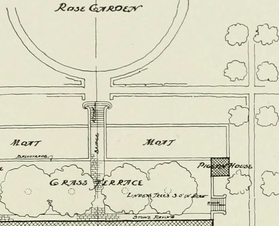 An illustration from Small French buildings; the architecture of town and country, comprising cottages, farmhouses, minor chateaux or manors with their farm groups, small town dwellings, and a few churches, 1921, leaf 244