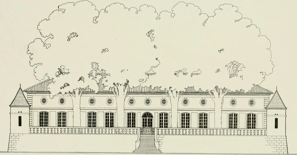 An illustration from Small French buildings; the architecture of town and country, comprising cottages, farmhouses, minor chateaux or manors with their farm groups, small town dwellings, and a few churches, 1921, leaf 246