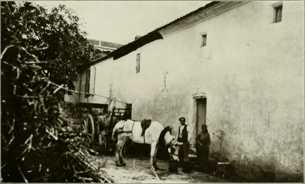An illustration from Small French buildings; the architecture of town and country, comprising cottages, farmhouses, minor chateaux or manors with their farm groups, small town dwellings, and a few churches, 1921, leaf 250
