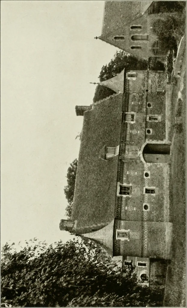 An illustration from Small French buildings; the architecture of town and country, comprising cottages, farmhouses, minor chateaux or manors with their farm groups, small town dwellings, and a few churches, 1921, leaf 252