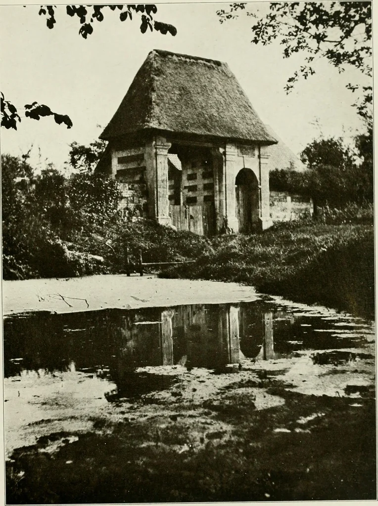 An illustration from Small French buildings; the architecture of town and country, comprising cottages, farmhouses, minor chateaux or manors with their farm groups, small town dwellings, and a few churches, 1921, leaf 256