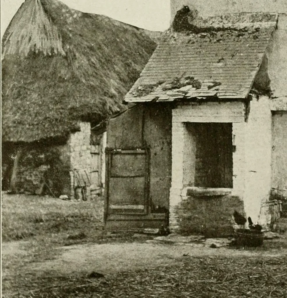 An illustration from Small French buildings; the architecture of town and country, comprising cottages, farmhouses, minor chateaux or manors with their farm groups, small town dwellings, and a few churches, 1921, leaf 264