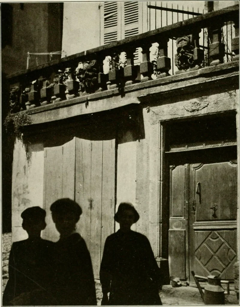 An illustration from Small French buildings; the architecture of town and country, comprising cottages, farmhouses, minor chateaux or manors with their farm groups, small town dwellings, and a few churches, 1921, leaf 266