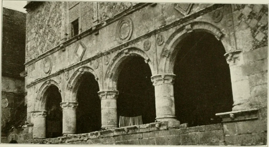 An illustration from Small French buildings; the architecture of town and country, comprising cottages, farmhouses, minor chateaux or manors with their farm groups, small town dwellings, and a few churches, 1921, leaf 268