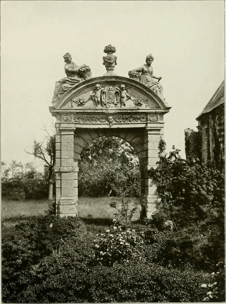 An illustration from Small French buildings; the architecture of town and country, comprising cottages, farmhouses, minor chateaux or manors with their farm groups, small town dwellings, and a few churches, 1921, leaf 272
