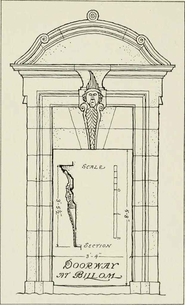 An illustration from Small French buildings; the architecture of town and country, comprising cottages, farmhouses, minor chateaux or manors with their farm groups, small town dwellings, and a few churches, 1921, leaf 284