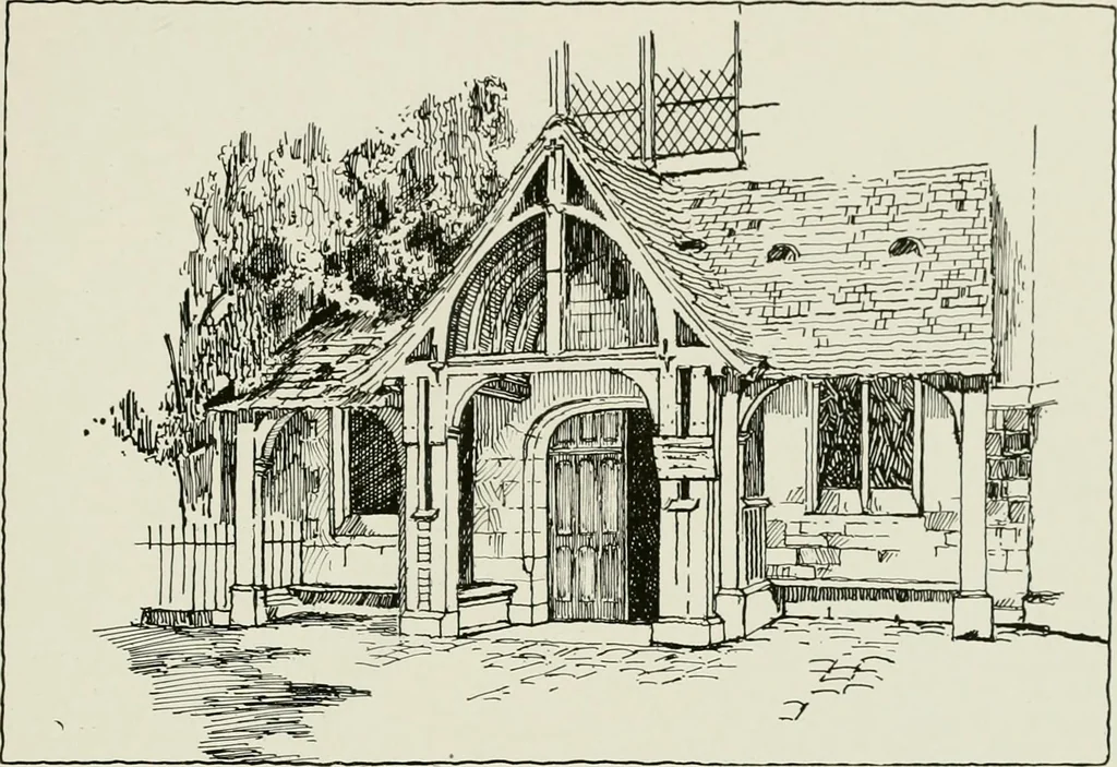 An illustration from Small French buildings; the architecture of town and country, comprising cottages, farmhouses, minor chateaux or manors with their farm groups, small town dwellings, and a few churches, 1921, leaf 286