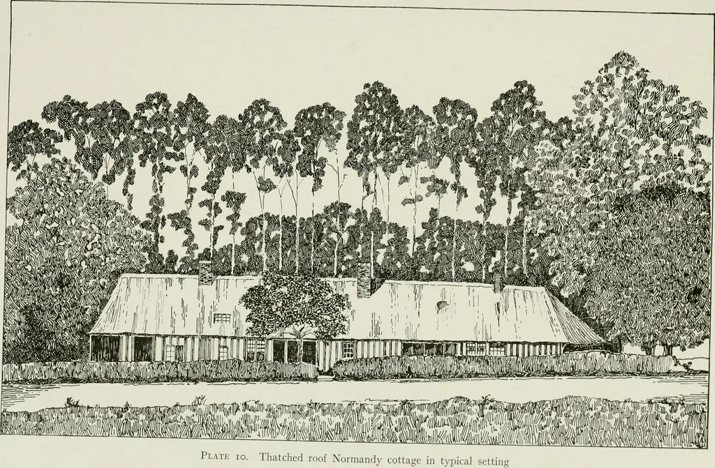 An illustration from Small French buildings; the architecture of town and country, comprising cottages, farmhouses, minor chateaux or manors with their farm groups, small town dwellings, and a few churches, 1921, leaf 40