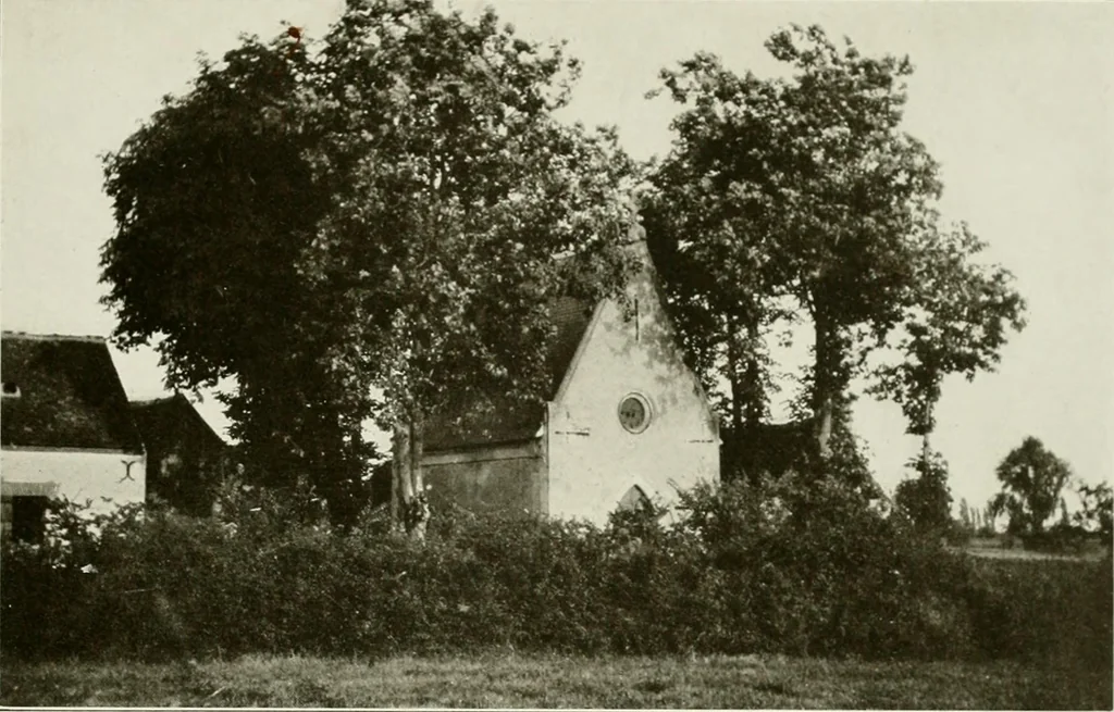 An illustration from Small French buildings; the architecture of town and country, comprising cottages, farmhouses, minor chateaux or manors with their farm groups, small town dwellings, and a few churches, 1921, leaf 80