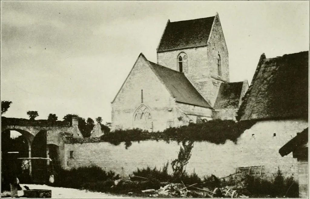 An illustration from Small French buildings; the architecture of town and country, comprising cottages, farmhouses, minor chateaux or manors with their farm groups, small town dwellings, and a few churches, 1921, leaf 80