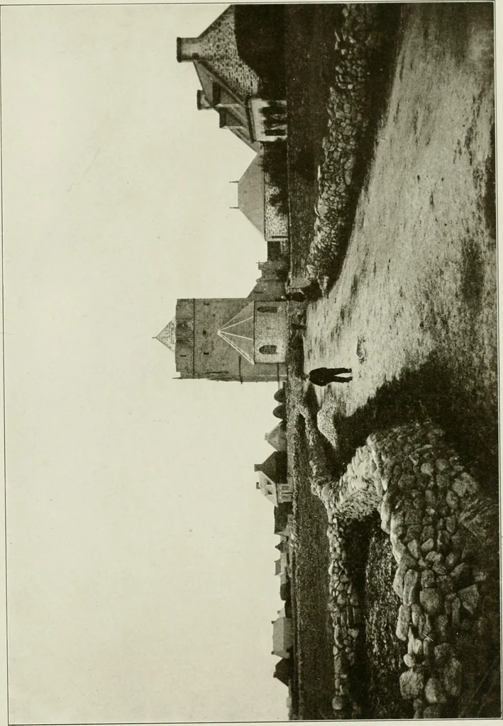 An illustration from Small French buildings; the architecture of town and country, comprising cottages, farmhouses, minor chateaux or manors with their farm groups, small town dwellings, and a few churches, 1921, leaf 84
