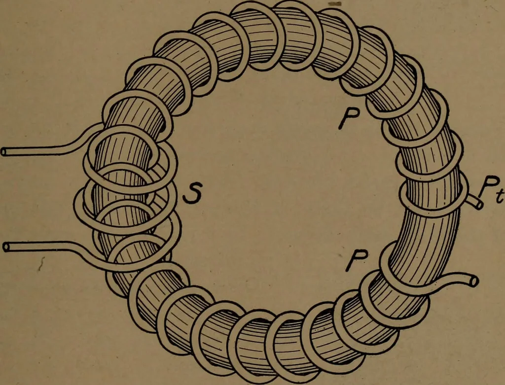 An illustration from Small motors, transformers, electromagnets; a practical presentation of design and construction data for small motors, small low- and high-tension transformers, electromagnets, and induction coils, 1920, leaf 176