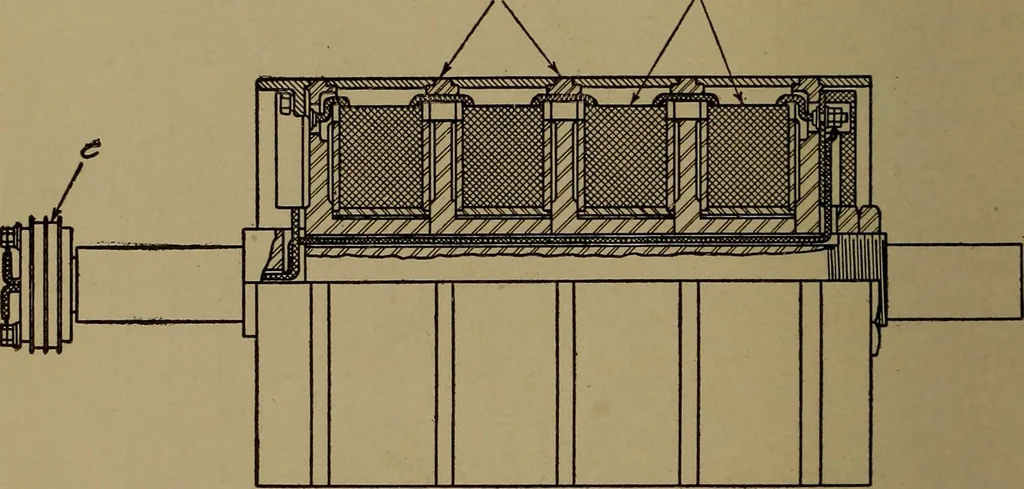 An illustration from Small motors, transformers, electromagnets; a practical presentation of design and construction data for small motors, small low- and high-tension transformers, electromagnets, and induction coils, 1920, leaf 307