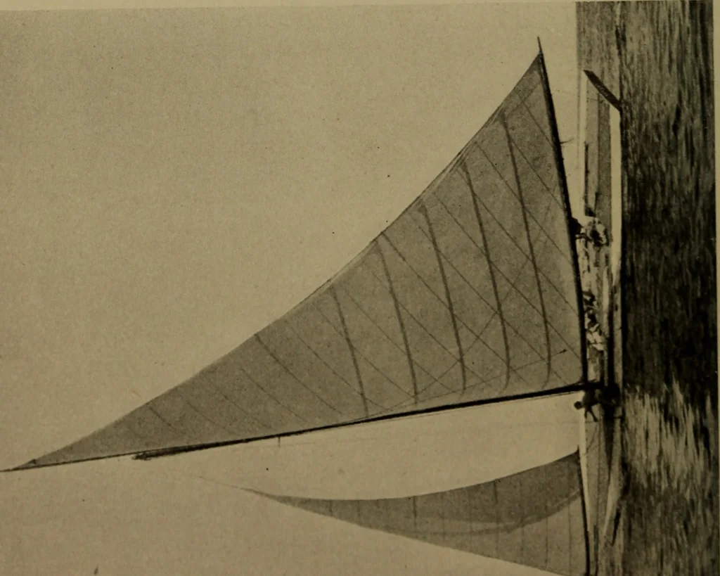 An illustration from The small yacht, its management and handling for racing and sailing, with chapters on construction, 1909, leaf 109